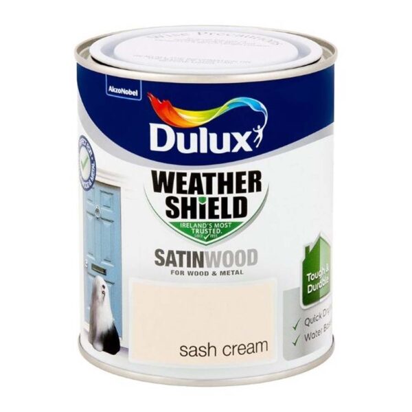 DULUX EXTERIOR SATINWOOD SASH CREAM 750ML