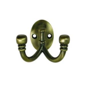 HARCOURT DOUBLE HOOK BALL RIDGE ANTIQUE BRASS
