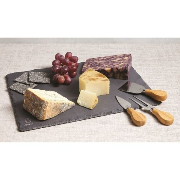 ARTESA SLATE CHEESE PLATTER AND KNIFE SET 35X25CM