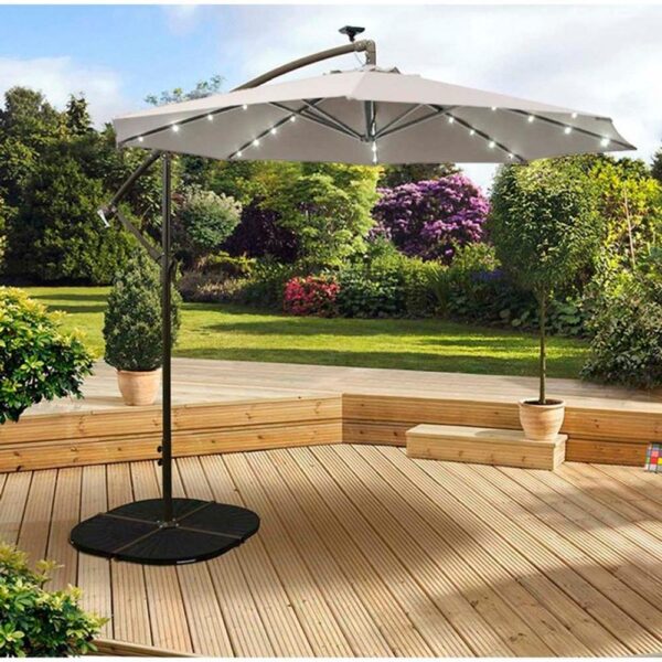 OVERHANG SOLAR LED PARASOL 2.7M BEIGE