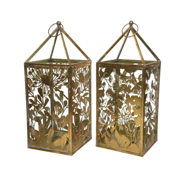 FLOWER IRON LANTERN 52CM