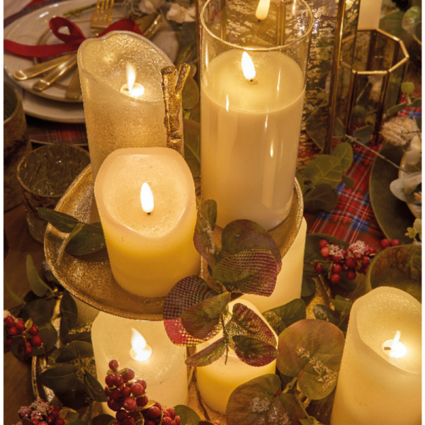 LED WICK GLASS CANDLE 12.5CM INDOOR USE