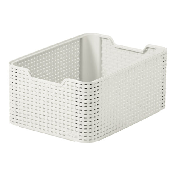 CURVER STYLE RATTAN STORAGE BOX WHITE 18LTR