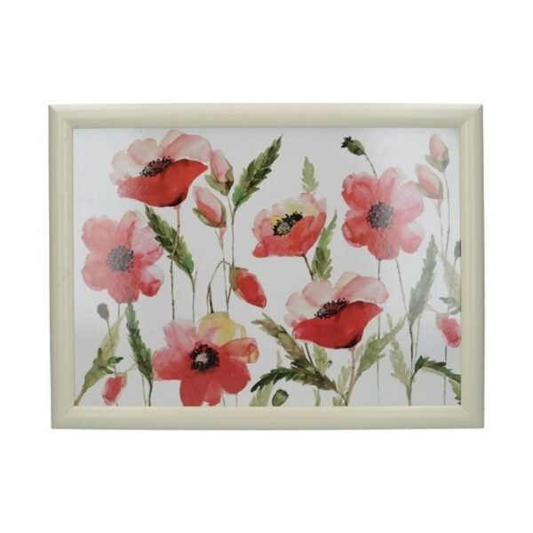 WATERCOLOUR POPPY LAPTRAY