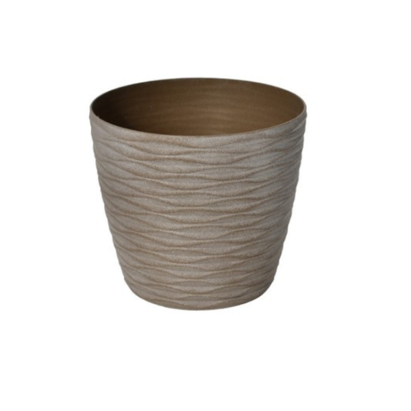 LULU WAVE PLANTER D22H20 TAUPE LP093-TP