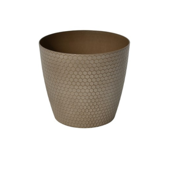HONEYCOMB PLANTER D22H20 TAUPE LP096-TP