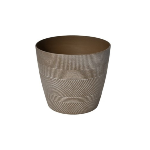 MIKA STRIPE PLANTER D22H20 TAUPE LP094-TP