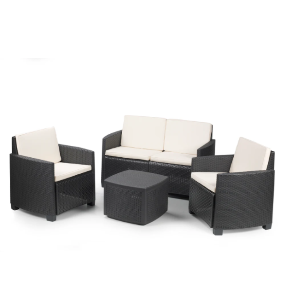 LIPARI 4 PICE RATTAN SET ANTHRACITE