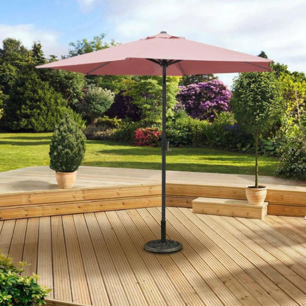 PARASOL ALUMINIUM 3M CRANK AND TILT CORAL