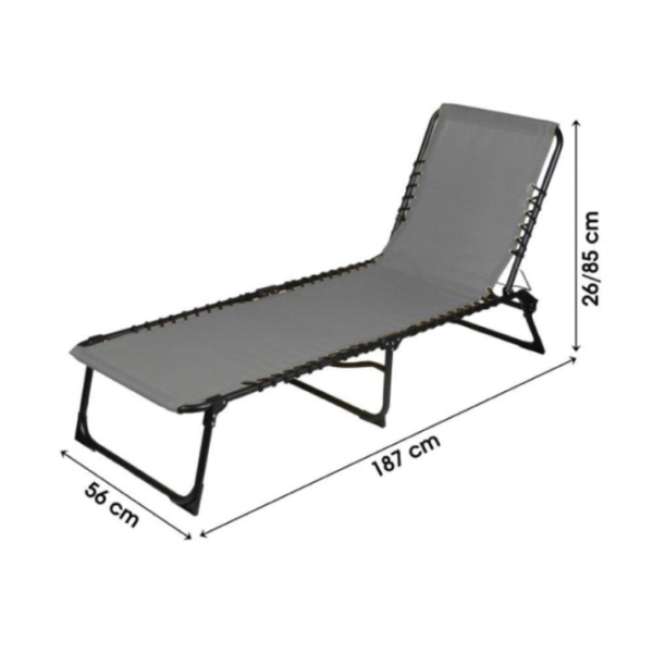 SUNBED LOUNGER BLACK