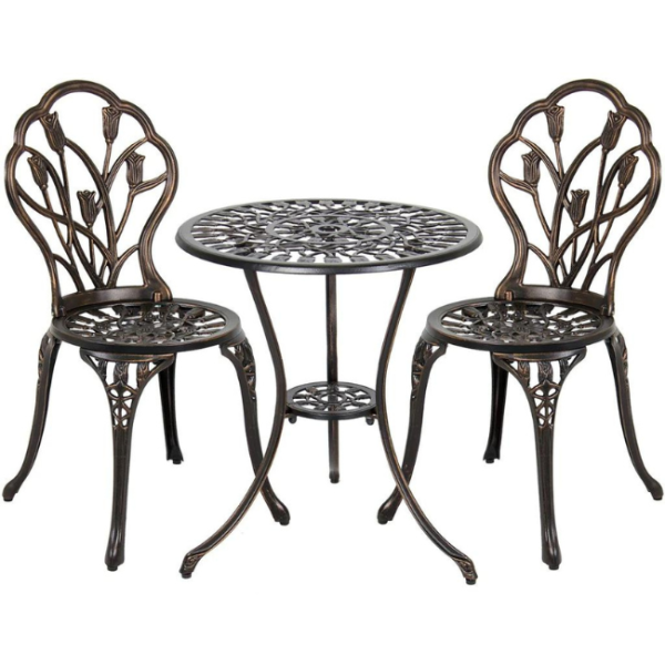 GARDEN COLLECTION VICTORIAN STYLE BRONZE BISTRO SET