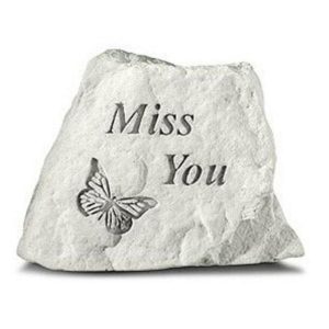 MEMORIAL RANGE ENGRAVED STONE MISS YOU WITH BUTTERFLY