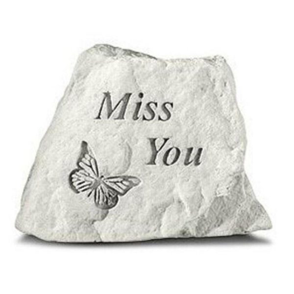MEMORIAL RANGE ENGRAVED STONE MISS YOU WITH BUTTERFLY