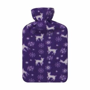 PRINTED FLEECE HOT WATER BOTTLES - ASST DESIGN