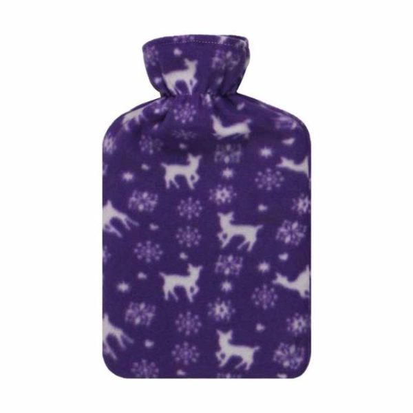 PRINTED FLEECE HOT WATER BOTTLES - ASST DESIGN