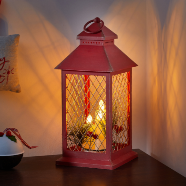 YULE LANTERN RED & GOLD