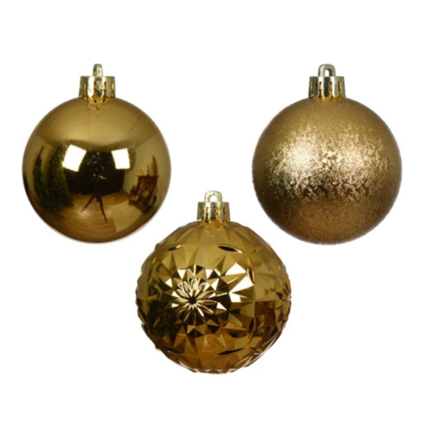 GOLD BAUBLES PACK OF 5 - Image 2