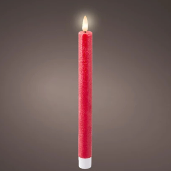 LED DINNER CANDLES RED PACK 2