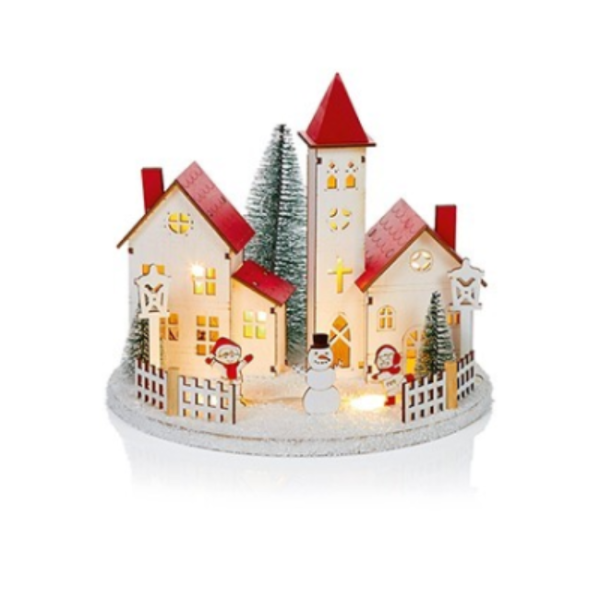 WOODEN CHRISTMAS VILLAGE