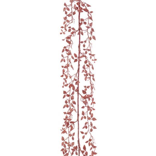 PINK GLITTER LEAF GARLAND 1.5M