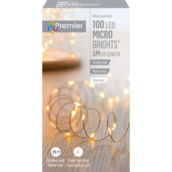 MICROBRIGHTS 100L BATTERY OPERATED VINTAGE GOLD