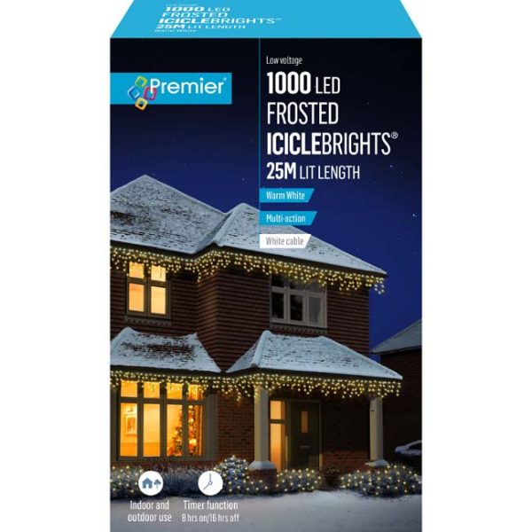 FROSTED CAP ICICLES 1000L WARM WHITE