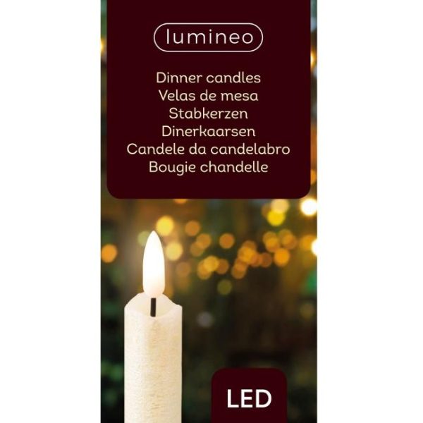 SET 2 DINNER CANDLES PEARL 24.5CM