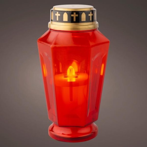LED CANDLE PLASTIC GRAVE BATTERY OPERATED OUTDOOR 15.5CM