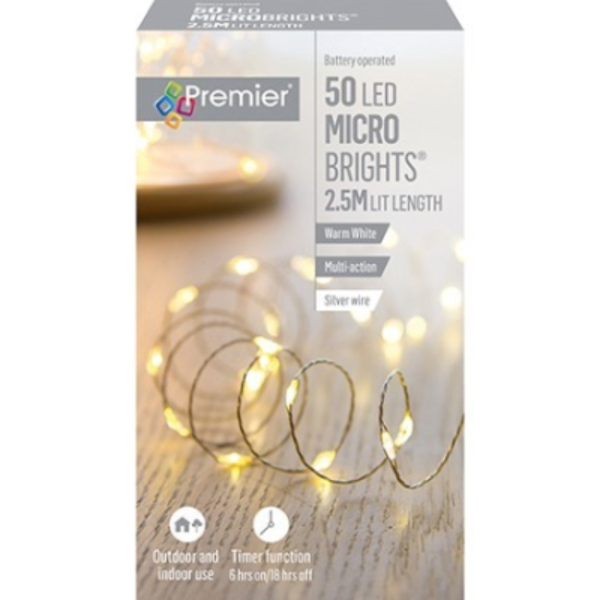 MICROBRIGHTS 50LED BATTERY OPERATED WARM WHITE