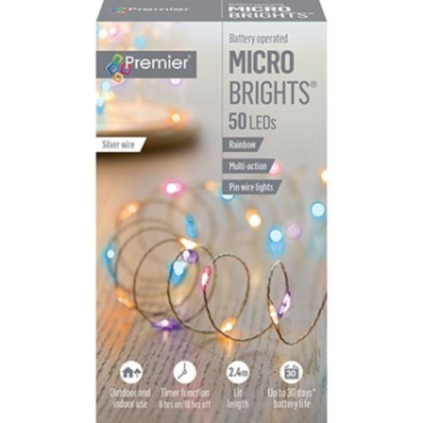 MICROBRIGHTS 50LED BATTERY OPERATED RAINBOW
