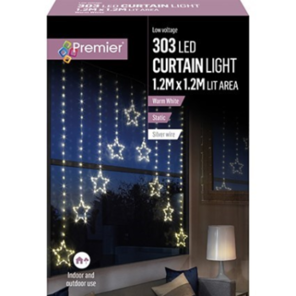 STAR CURTAIN LIGHT 303L 1.2 X 1.2M WARM WHITE