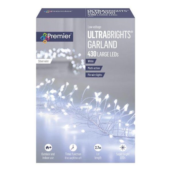 ULTRABRIGHTS GARLAND 430L TIMER WHITE