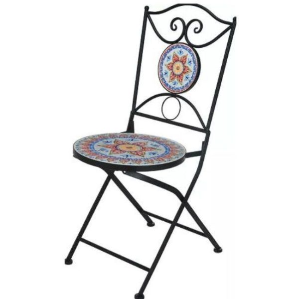 BISTRO SPANISH TILES GARDEN PATIO SET 3PCE - Image 2