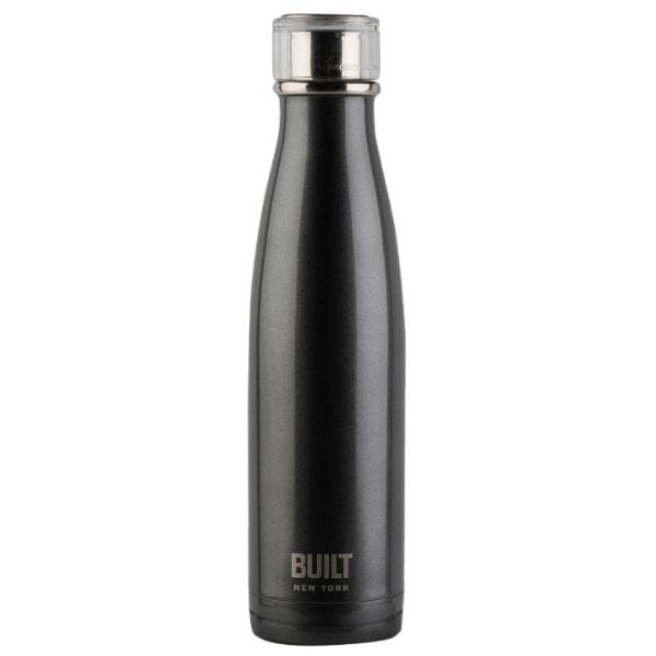 BUILT DRINKS STAINLESS STEEL BOTTLE 480ML CHAR GRAY