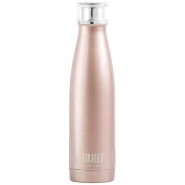 BUILT DRINKS STAINLESS STEEL BOTTLE 480ML ROSE GOLD
