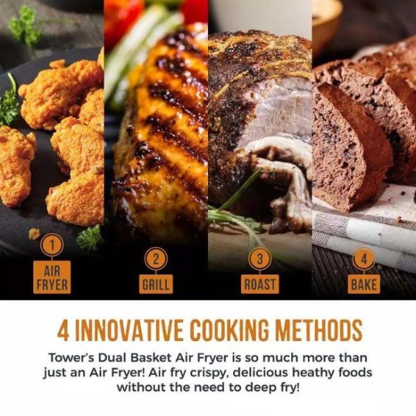 TOWER TWIN AIR FRYER 5.2L AND 3.2L T17100 - Image 2