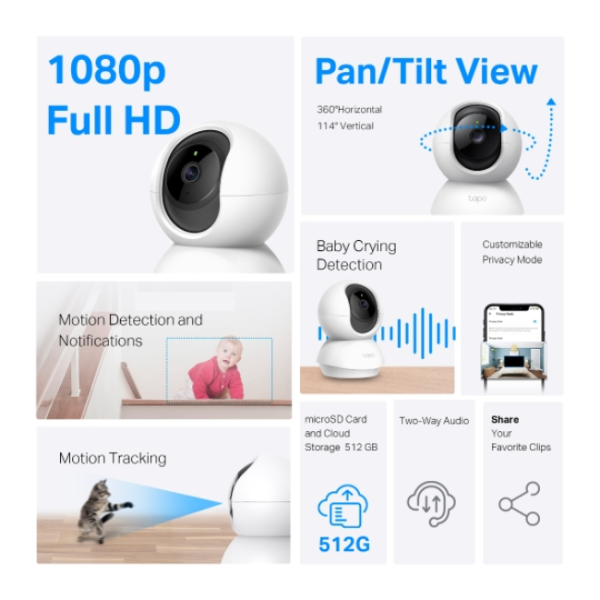TP LINK PAN / TILT HOME SECURITY TAPO C200 - Image 2