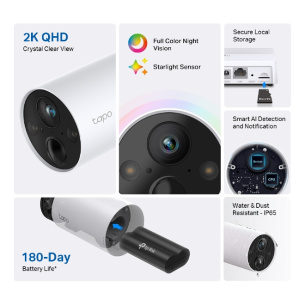 TP LINK TAPO C420S2 SMART WIRE FREE SECUIRTY CAMERA SYSTEM - Image 2