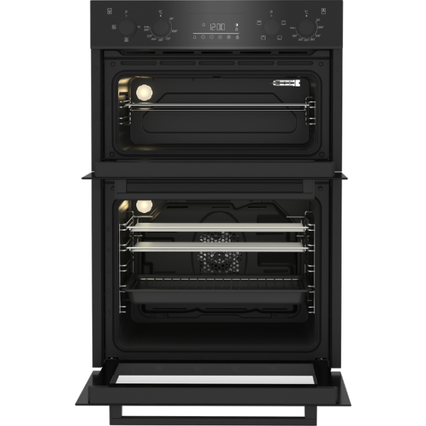 BEKO 90CM BUILT-IN DOUBLE OVEN BLACK BBDF22300B - Image 2