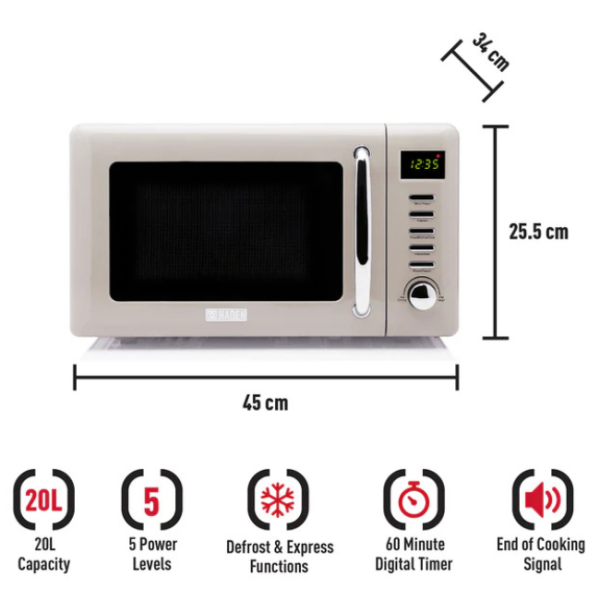HADEN 20L MICROWAVE 800W CREAM 191212-A - Image 2