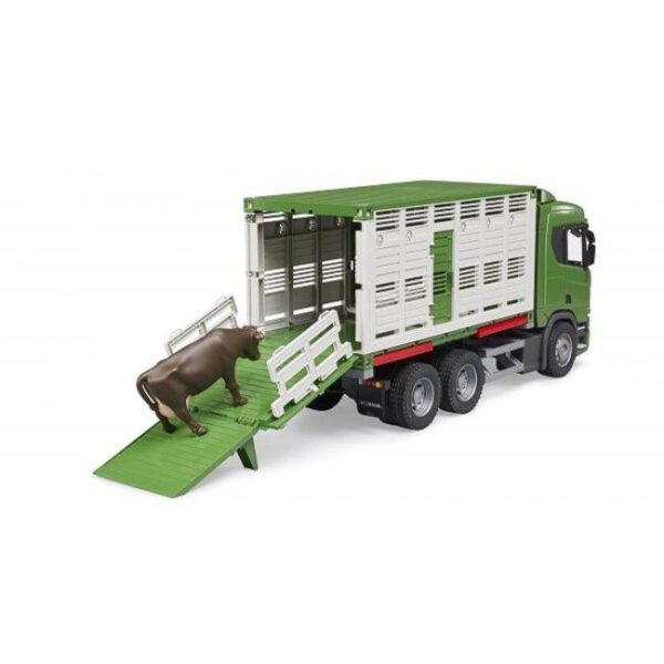 BRUDER SCANIA R SERIES CATTLE TRANSPORT TRUCK & COW