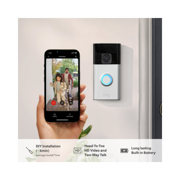 RING BATTERY VIDEO DOORBELL BOBZWQP9Z1 - Image 2