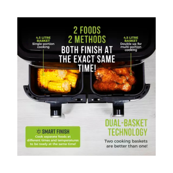 TOWER 9L DUAL BASKET AIR FRYER T17088 - Image 3
