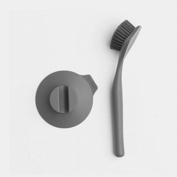 BRABANTIA DISH BRUSH WITH SUCTION HOLDER DARK GREY - Image 2