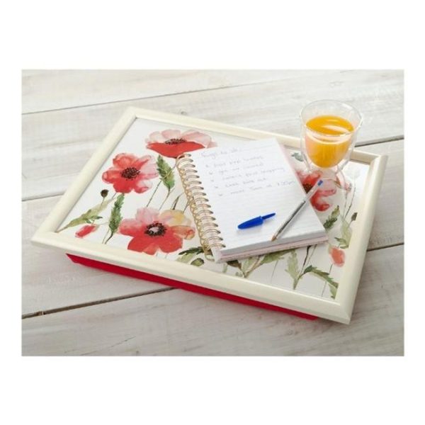 WATERCOLOUR POPPY LAPTRAY - Image 2
