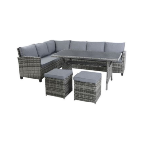 MILAN GREY L CORNER AND DINING SET