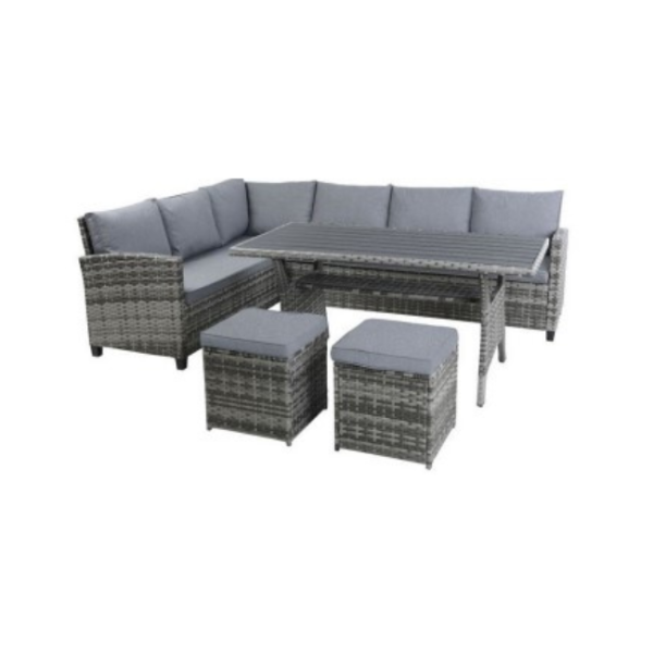 MILAN GREY L CORNER AND DINING SET