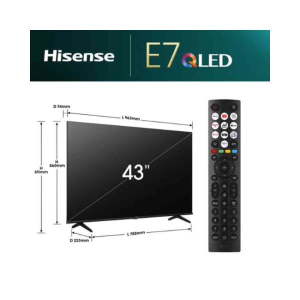 HISENSE 43 INCH QLED SMART TV SERIES E7N 43E71NQ - Image 2