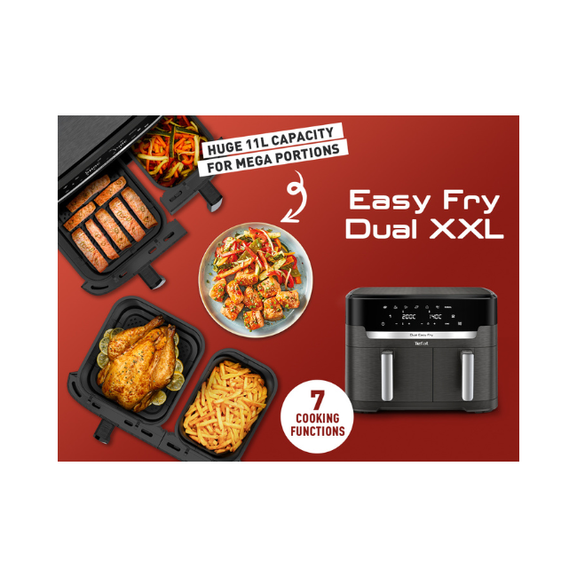 TEFAL 11 LITRE DUAL AIR FRYER EY942HGO - Image 2