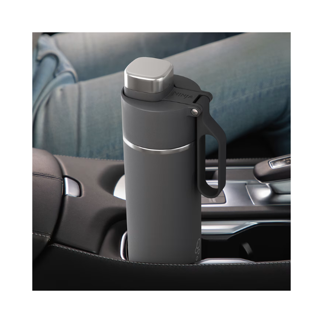 NINJA THIRSTI TRAVEL BOTTLE IN GREY 530ML - Image 2